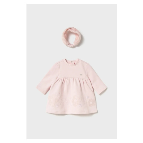 Kojenecké šaty Mayoral Newborn růžová barva, mini, áčková, 2803