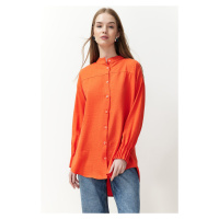 Trendyol Orange Linen Aerobin Woven Shirt