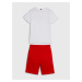 Sada klučičího trička a kraťasů v bílé a červené barvě Tommy Hilfiger
