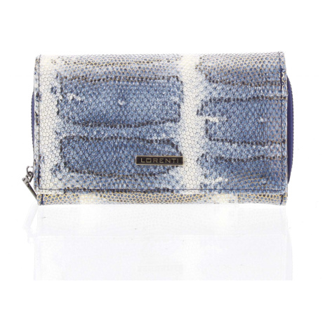 Luxusní hadí kožená modrá peněženka s odleskem - Lorenti 112SK modrá