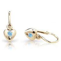 Cutie Jewellery Zlaté dětské náušnice C1556-10-X-1 světle modrá