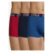 Sada tří pánských boxerek v červené a modré barvě Dim POWERFUL BOXERS