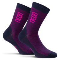 NEON Cyklistické ponožky klasické - NEON 3D - růžová/modrá