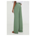 Kalhoty Answear Lab dámské, zelená barva, jednoduché, high waist