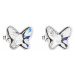 EVOLUTION GROUP 31251.1 pecky, motýl, dekorovaný krystaly Swarovski® (Ag925/1000, 2,4 g, bílé)