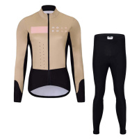 HOLOKOLO Cyklistická zimní bunda a kalhoty - ELEMENT LADY - černá/hnědá/béžová