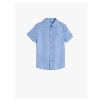 Koton Shirt Short Sleeve Single Pocket Detailed Cotton Embroidery Detailed