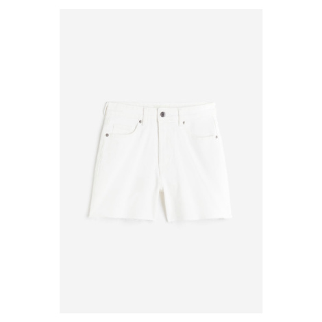 H & M - Džínové šortky High - bílá H&M