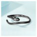 GRACE Silver Jewellery Stříbrný prsten Graceful Snake Black, stříbro 925/1000, had P-SCR666-D Če