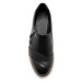 PEDICONFORT Kožené pohodlné boty na klínové podrážce, černé