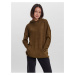 Khaki dámský prodloužený svetr s kapucí VERO MODA Filine