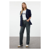 Trendyol Dark Blue High Waist Wide Leg Jeans