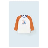 Kojenecké tričko s dlouhým rukávem Mayoral oranžová barva, s potiskem