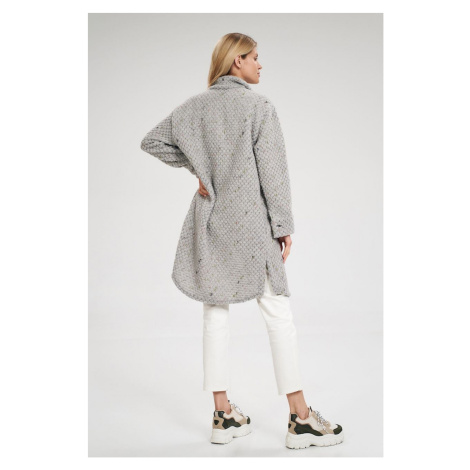 Dámský kabát model 19018761 šedý - Figl