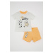 DEFACTO Baby Boy Pajama Set Cotton Printed Short Sleeve Top Shorts