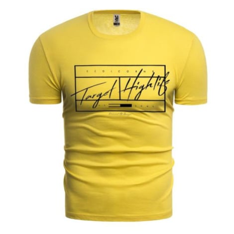 Pánské tričko s potiskem ve žluté barvě Risardi