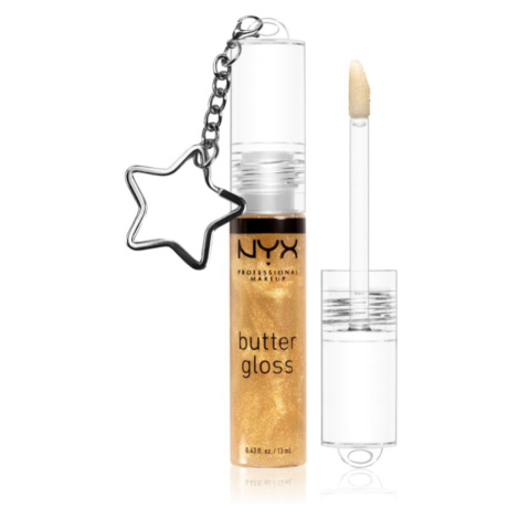 NYX Professional Makeup Butter Gloss lesk na rty (limitovaná edice) odstín 25k Gold + Keychain 1