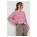 Vlněný svetr Miss Sixty dámský, růžová barva, hřejivý