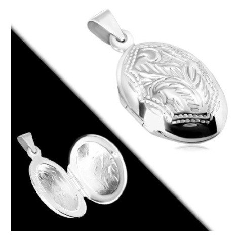 Stříbrný 925 přívěsek - medailon, oboustranně zdobený ovál s přírodním motivem Šperky eshop