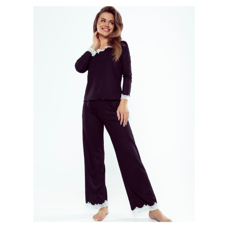 Pyjamas Eldar First Lady Arleta length/r 2XL-3XL black-ecru 099