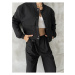 Laluvia Black Snap Button Detailed Two-Pocket Lined Crop Bomber Jacket