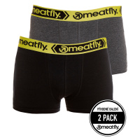 Meatfly pánské boxerky Balboa Boxershorts Double Pack Grey Heather/Black | Černá