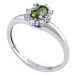 Stříbrný prsten Lina s pravým vltavínem a Brilliance Zirconia