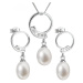 Evolution Group Luxusní stříbrná souprava s pravými perlami Pavona 29030.1 (náušnice, řetízek, p