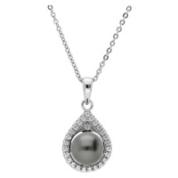 Brilio Silver Překrásný stříbrný náhrdelník s pravou tahitskou perlou TA/MP05320A (řetízek, přív