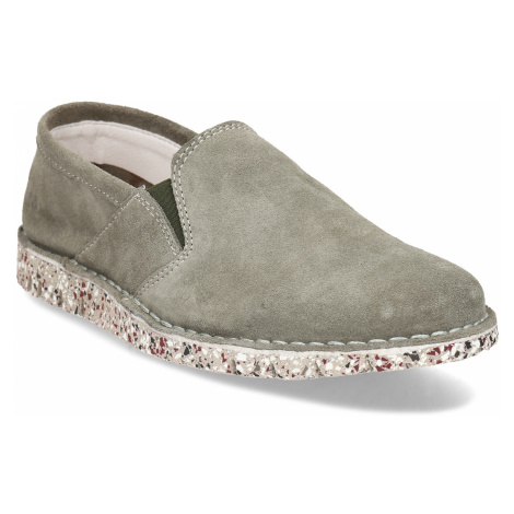 Dámské khaki Slip-on eko polobotky