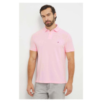 Polo tričko Tommy Hilfiger růžová barva, MW0MW17770