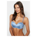 Trendyol Blue Polyamide Filled Strapless Knitted Bra with Removable String Straps
