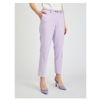 Orsay Světle fialové dámské zkrácené kalhoty s páskem - Dámské