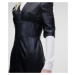 Šaty karl lagerfeld leather zip dress černá