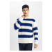 DEFACTO Relax Fit Patterned Crew Neck Sweater