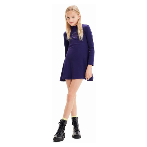 Dívčí šaty Desigual tmavomodrá barva, mini