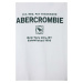 Dětské tričko s dlouhým rukávem Abercrombie & Fitch bílá barva, s potiskem