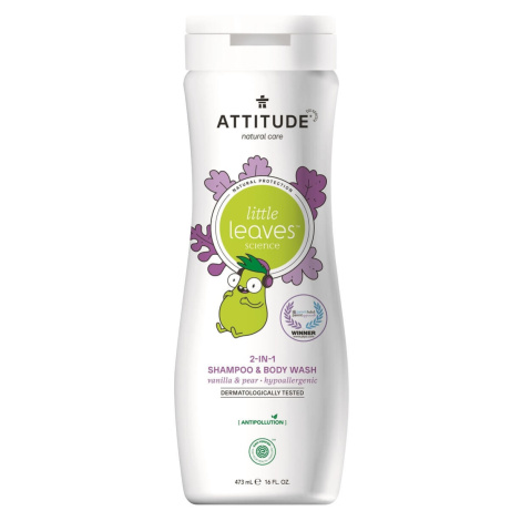 Attitude Dětské tělové mýdlo a šampon (2 v 1) Little Leaves s vůní vanilky a hrušky 473 ml