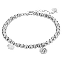 Marc Malone Ocelový korálkový náramek Layla Silver Bracelet MCB23015S