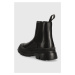 Kožené kotníkové boty Karl Lagerfeld TREKKA MENS pánské, černá barva, KL25243