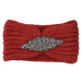 Pohodlná pletená čelenka Kokala s ozdobným prvkem, červená