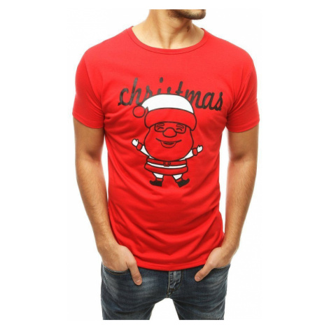 Dstreet Veselé tričko v červené barvě Christmas