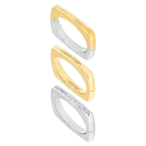 Calvin Klein Stylová sada ocelových prstenů 35000512 52 mm