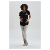 Dagi Black Cotton Maternity T-shirt