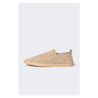 DEFACTO Men's Flat Sole Leather Suede Espadrille