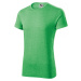 Pánské triko s vyhrnutými rukávy, zelený melír
