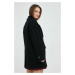 Vlněný kabát Pinko dámský, černá barva, přechodný, dvouřadový