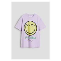 H & M - Oversized tričko's potiskem - fialová