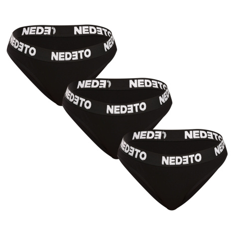 3PACK dámské kalhotky Nedeto černé (3NKB001)