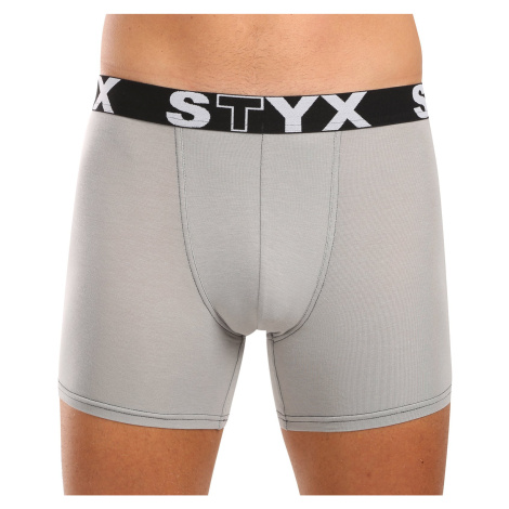 Pánské boxerky Styx long sportovní guma světle šedé (U1062)
